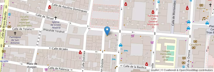 Mapa de ubicacion de Madrid Centro Taberna Leoncio. Reina M en إسبانيا, منطقة مدريد, منطقة مدريد, Área Metropolitana De Madrid Y Corredor Del Henares, مدريد.