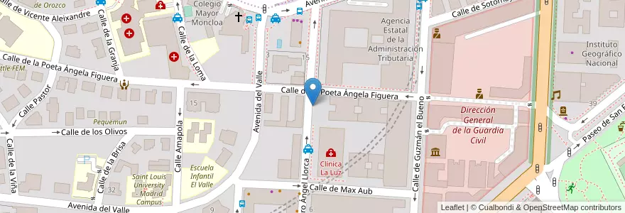 Mapa de ubicacion de MAESTRO ÁNGEL LLORCA, CALLE, DEL,10 en 스페인, Comunidad De Madrid, Comunidad De Madrid, Área Metropolitana De Madrid Y Corredor Del Henares, 마드리드.