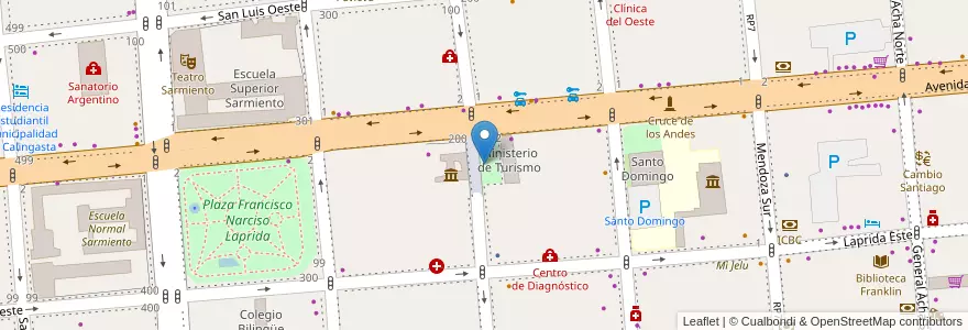 Mapa de ubicacion de Maestro de América en Аргентина, Сан-Хуан, Чили, Capital.