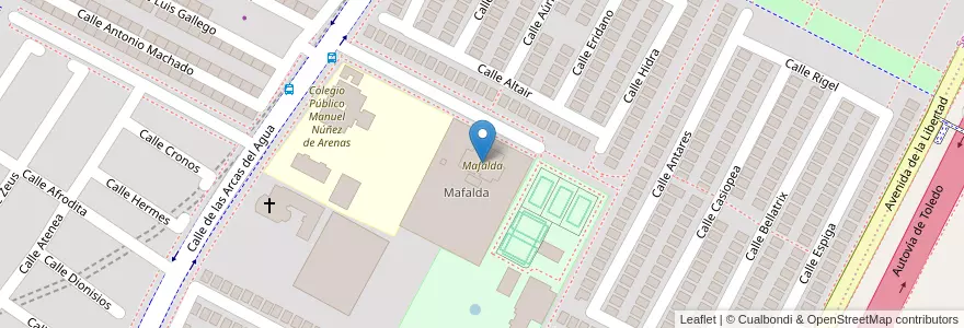 Mapa de ubicacion de Mafalda en 스페인, Comunidad De Madrid, Comunidad De Madrid, Área Metropolitana De Madrid Y Corredor Del Henares, Getafe.
