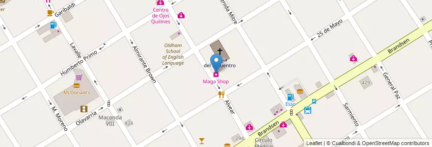 Mapa de ubicacion de Maga Shop en Аргентина, Буэнос-Айрес, Partido De Quilmes, Quilmes.