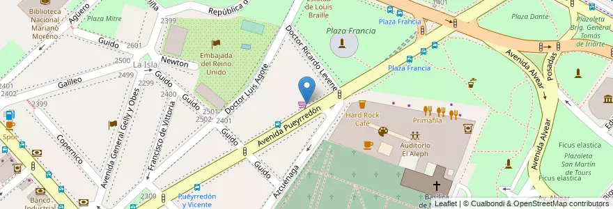 Mapa de ubicacion de Magazzino, Recoleta en アルゼンチン, Ciudad Autónoma De Buenos Aires, Comuna 2, ブエノスアイレス.