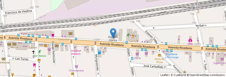 Mapa de ubicacion de Magico Dance, Liniers en آرژانتین, Ciudad Autónoma De Buenos Aires, Comuna 9, Buenos Aires, Comuna 10.
