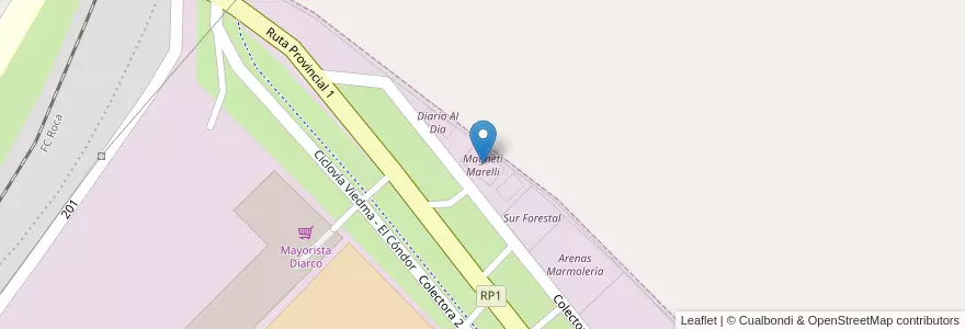 Mapa de ubicacion de Magneti Marelli en 阿根廷, 内格罗河省, Departamento Adolfo Alsina, Viedma, Viedma.
