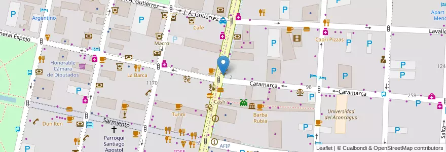 Mapa de ubicacion de Maguitur en 阿根廷, 智利, Mendoza, Departamento Capital, Ciudad De Mendoza, Sección 3ª Parque O'Higgins.