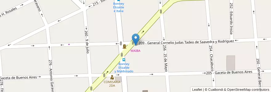 Mapa de ubicacion de MAIBA en アルゼンチン, ブエノスアイレス州, Partido De Tres De Febrero, Ciudadela.