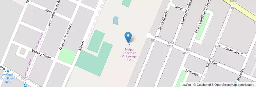 Mapa de ubicacion de Maipu Chevrolet - Volkswagen S.A. en アルゼンチン, コルドバ州, Departamento Capital, Pedanía Capital, Córdoba, Municipio De Córdoba.