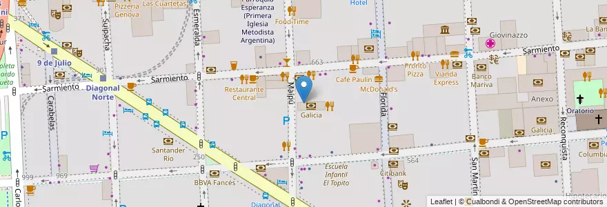 Mapa de ubicacion de Maipú, San Nicolas en Аргентина, Буэнос-Айрес, Comuna 1, Буэнос-Айрес.