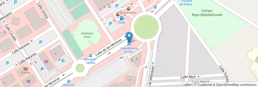 Mapa de ubicacion de majadahona en bici en Испания, Мадрид, Мадрид, Área Metropolitana De Madrid Y Corredor Del Henares, Majadahonda.