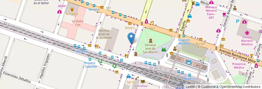 Mapa de ubicacion de Makako en Argentinië, Buenos Aires, Partido De Moreno, Moreno.