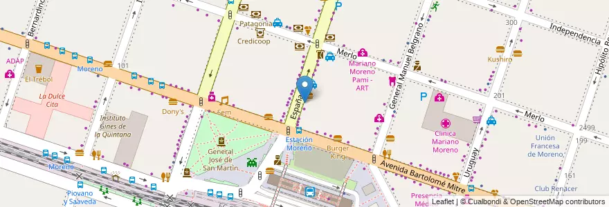 Mapa de ubicacion de Makako en Argentinië, Buenos Aires, Partido De Moreno, Moreno.