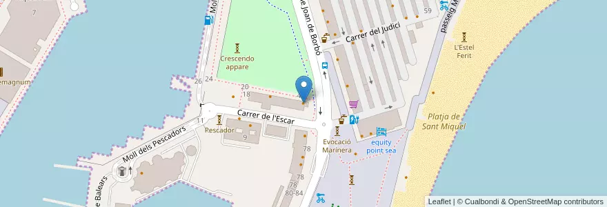 Mapa de ubicacion de Makamaka Beach Burger Cafe en اسپانیا, Catalunya, Barcelona, Barcelonès, Barcelona.