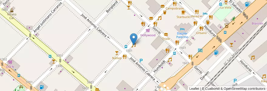 Mapa de ubicacion de Makena Cantina Club, Palermo en Argentine, Ciudad Autónoma De Buenos Aires, Buenos Aires.