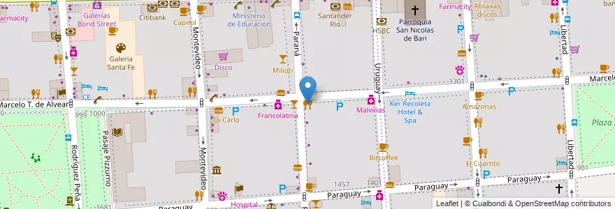 Mapa de ubicacion de Mala Cara, Recoleta en Argentinien, Ciudad Autónoma De Buenos Aires, Comuna 2, Comuna 1, Buenos Aires.