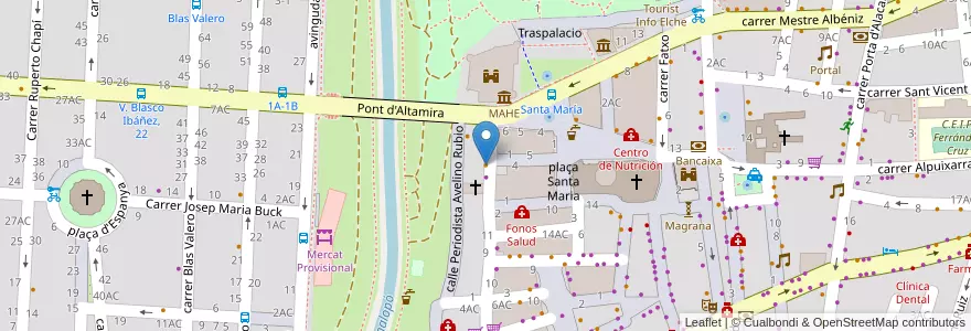 Mapa de ubicacion de Mala Sana en スペイン, バレンシア州, Alacant / Alicante, El Baix Vinalopó, Elx / Elche.