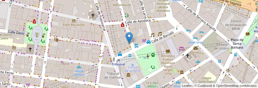 Mapa de ubicacion de Malaica Café en Spain, Community Of Madrid, Community Of Madrid, Área Metropolitana De Madrid Y Corredor Del Henares, Madrid.