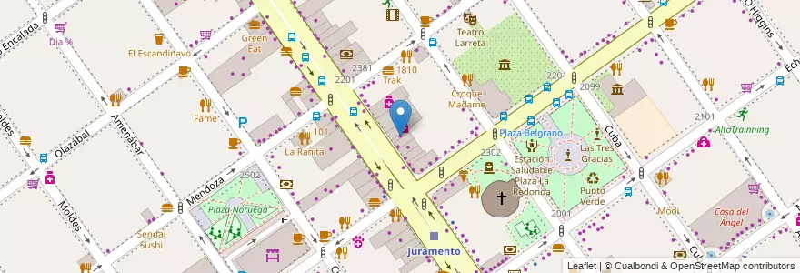 Mapa de ubicacion de Maldito Glam, Belgrano en 阿根廷, Ciudad Autónoma De Buenos Aires, 布宜诺斯艾利斯, Comuna 13.