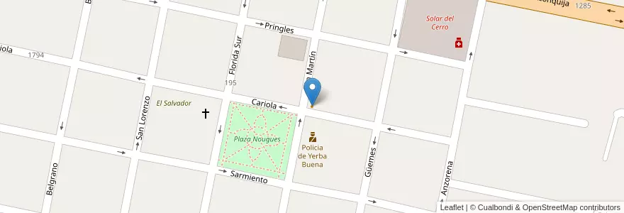 Mapa de ubicacion de Malegria en アルゼンチン, トゥクマン州, Departamento Yerba Buena, Yerba Buena.