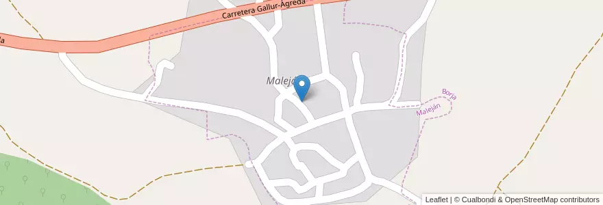 Mapa de ubicacion de Maleján en إسبانيا, أرغون, سرقسطة, Campo De Borja, Maleján, Borja.