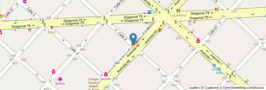 Mapa de ubicacion de Malena, Casco Urbano en Arjantin, Buenos Aires, Partido De La Plata, La Plata.