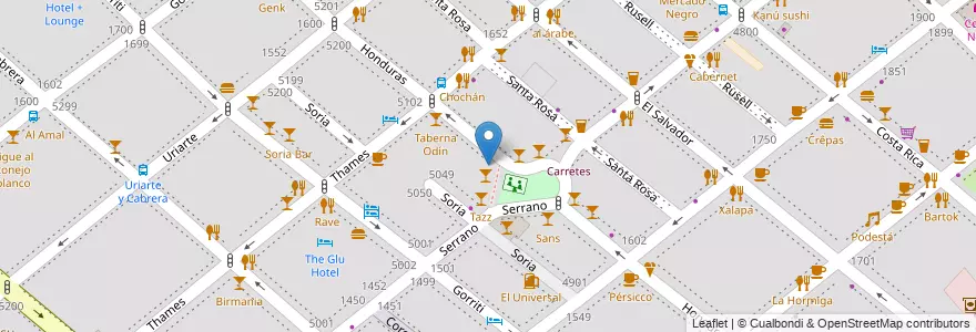 Mapa de ubicacion de Maleva resto bar, Palermo en آرژانتین, Ciudad Autónoma De Buenos Aires, Buenos Aires.
