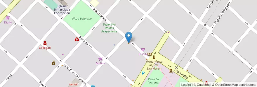 Mapa de ubicacion de Malevo en 阿根廷, 布宜诺斯艾利斯省, Partido De General Belgrano, General Belgrano.