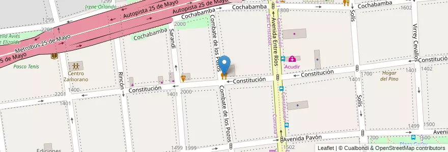 Mapa de ubicacion de Malvinas Argentinas, San Cristobal en Argentinien, Ciudad Autónoma De Buenos Aires, Comuna 3, Buenos Aires.