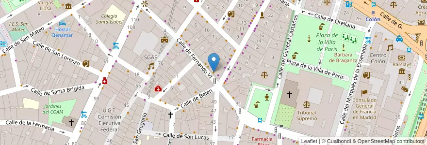 Mapa de ubicacion de Mamá Framboise en 西班牙, Comunidad De Madrid, Comunidad De Madrid, Área Metropolitana De Madrid Y Corredor Del Henares, Madrid.