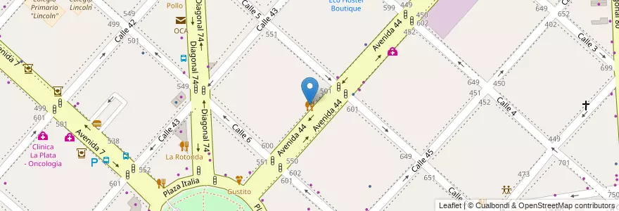 Mapa de ubicacion de Mamá Pasta, Casco Urbano en Arjantin, Buenos Aires, Partido De La Plata, La Plata.