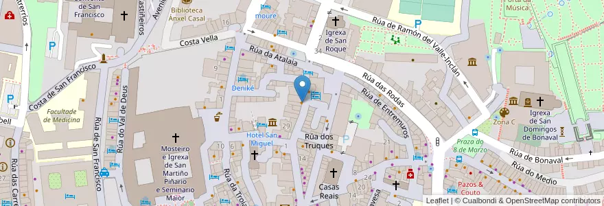 Mapa de ubicacion de Mama Peixe-Taberna Marineira en Испания, Галисия, А-Корунья, Santiago, Santiago De Compostela.