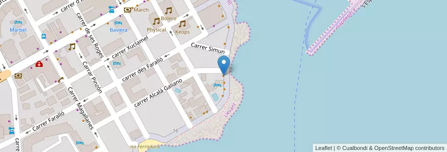 Mapa de ubicacion de Mama Pizza en スペイン, バレアレス諸島, España (Mar Territorial), Llevant, バレアレス諸島, Capdepera.