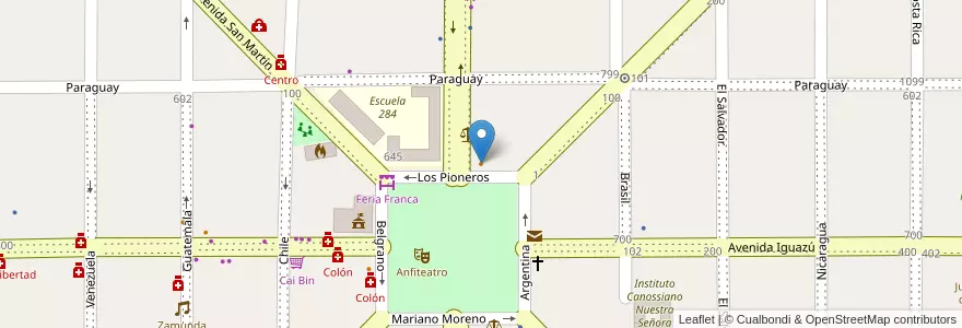 Mapa de ubicacion de Mamam en アルゼンチン, ミシオネス州, Departamento San Ignacio, Municipio De Jardín América.