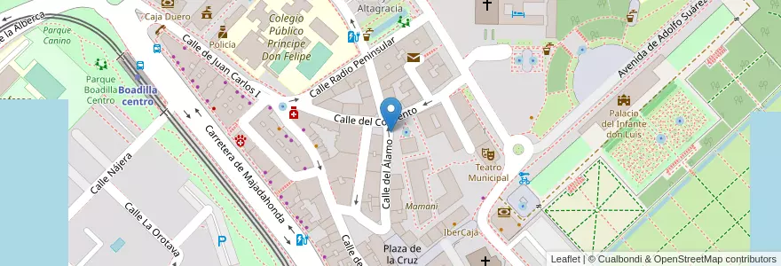 Mapa de ubicacion de Mamani en スペイン, マドリード州, Comunidad De Madrid, Área Metropolitana De Madrid Y Corredor Del Henares, Boadilla Del Monte.