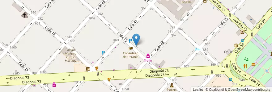 Mapa de ubicacion de Mambru Jardin de Infantes, Casco Urbano en Аргентина, Буэнос-Айрес, Partido De La Plata, La Plata.