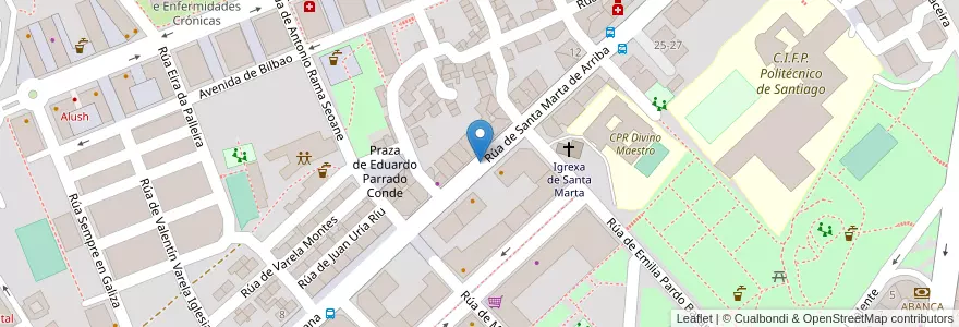 Mapa de ubicacion de Mami en Espagne, Galice, A Corogne, Santiago, Santiago De Compostela.