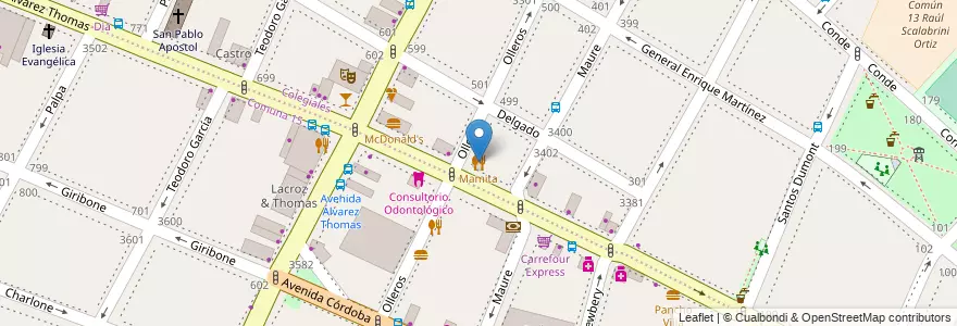 Mapa de ubicacion de Mamita, Colegiales en Argentine, Ciudad Autónoma De Buenos Aires, Buenos Aires.