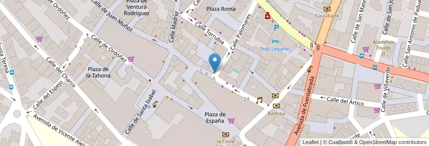 Mapa de ubicacion de Mamma Mariq en إسبانيا, منطقة مدريد, منطقة مدريد, Área Metropolitana De Madrid Y Corredor Del Henares, Leganés.