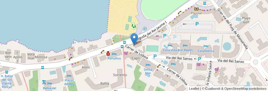 Mapa de ubicacion de Mamma Mia en 스페인, 발레아레스 제도, España (Mar Territorial), Serra De Tramuntana, 발레아레스 제도, Calvià.