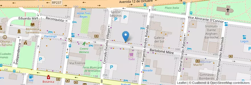 Mapa de ubicacion de Mamuschka en الأرجنتين, تشيلي, ريو نيغرو, Departamento Bariloche, Municipio De San Carlos De Bariloche, San Carlos De Bariloche.