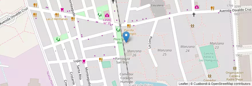 Mapa de ubicacion de Mana cielo, Barracas en アルゼンチン, Ciudad Autónoma De Buenos Aires, Comuna 4, ブエノスアイレス.