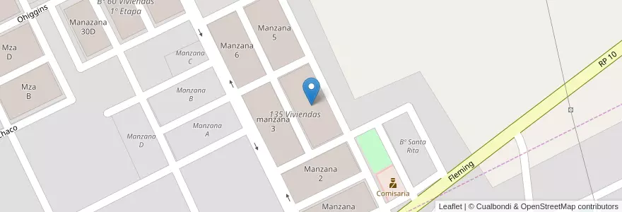 Mapa de ubicacion de Manana 4 en الأرجنتين, Salta, General Güemes, Municipio De Campo Santo.