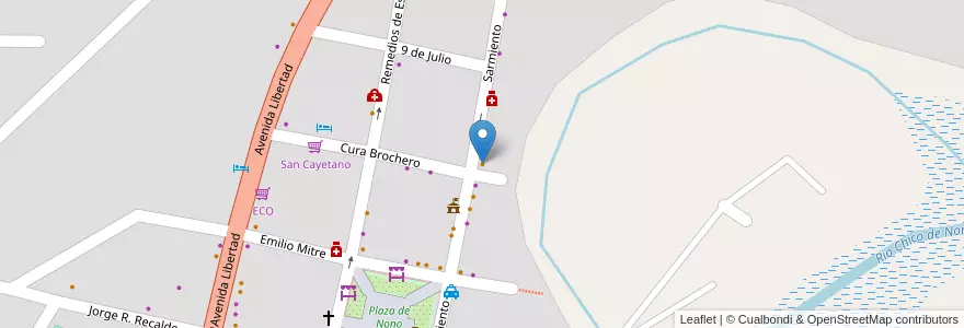 Mapa de ubicacion de Manantial en Argentinië, Córdoba, Departamento San Alberto, Municipio De Nono, Pedanía Nono, Nono.