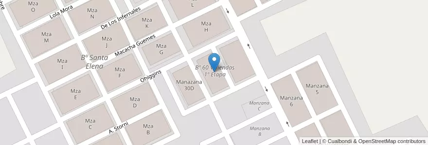 Mapa de ubicacion de Manazana 30E en Argentinië, Salta, General Güemes, Municipio De Campo Santo.