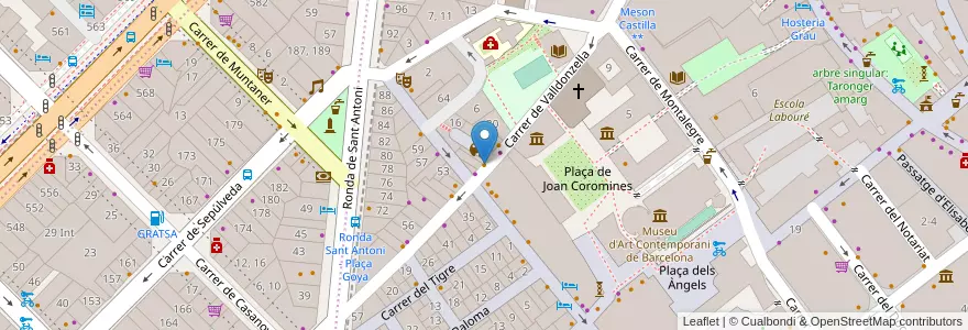 Mapa de ubicacion de Manchester bar en 西班牙, Catalunya, Barcelona, Barcelonès, Barcelona.