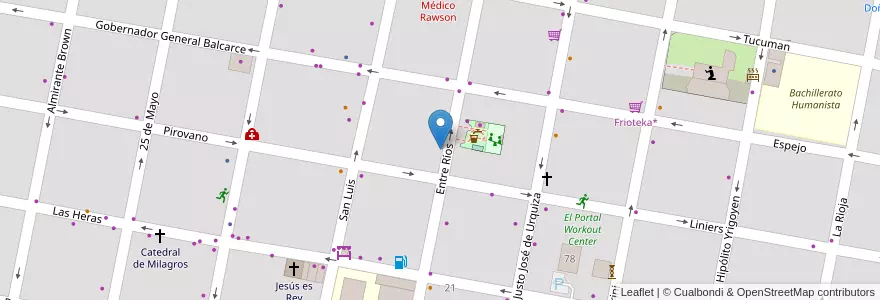 Mapa de ubicacion de Manchester School of English en 아르헨티나, 엔트레리오스주, Departamento Concordia, Distrito Suburbios, Concordia, Concordia.