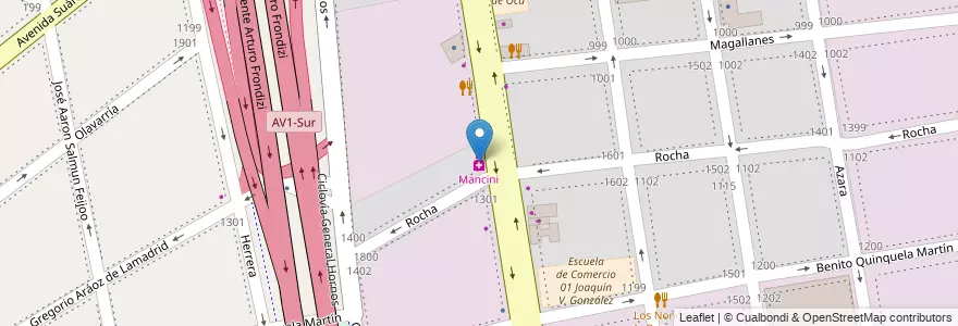 Mapa de ubicacion de Mancini, Barracas en アルゼンチン, Ciudad Autónoma De Buenos Aires, Comuna 4, ブエノスアイレス.