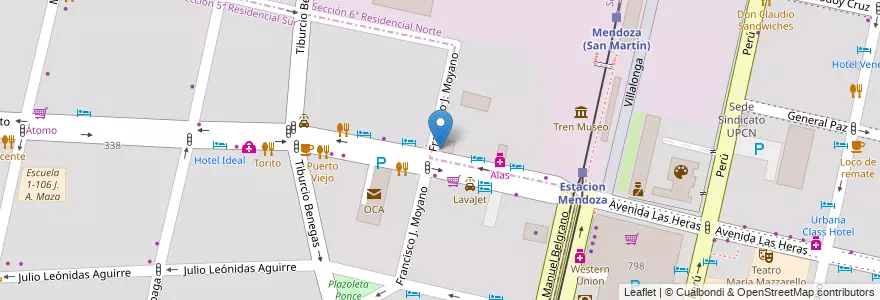 Mapa de ubicacion de Mandala de Luz en アルゼンチン, チリ, メンドーサ州, Departamento Capital, Ciudad De Mendoza.