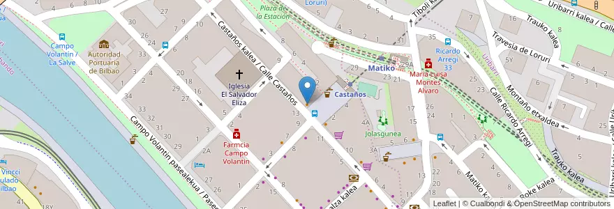 Mapa de ubicacion de Mandobide en 西班牙, 巴斯克, 比斯开, Bilboaldea, 毕尔巴鄂.