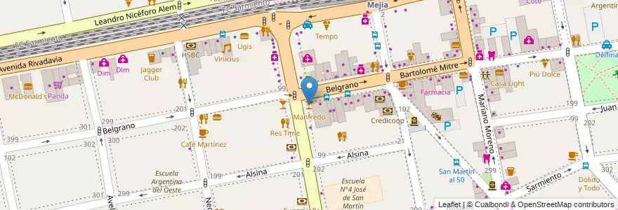 Mapa de ubicacion de Manfredo en Arjantin, Buenos Aires, Partido De La Matanza, Ramos Mejía.
