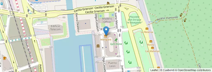 Mapa de ubicacion de Mangiare, Puerto Madero en آرژانتین, Ciudad Autónoma De Buenos Aires, Buenos Aires.